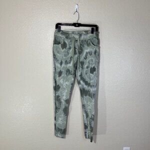 Venti6 Womens Green Tie Dye Drawstring Jogger Pants Small S